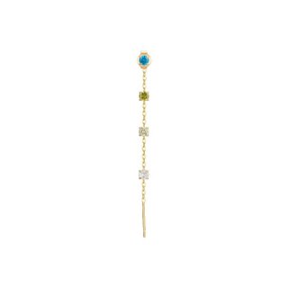 Luca Barra - Mono Orecchino Donna - Acciaio Ip Gold - Cristalli Multicolor