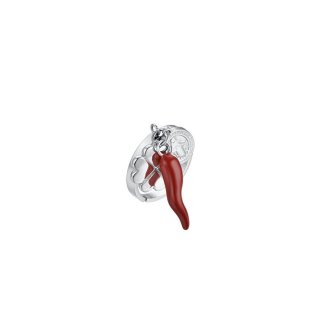 Luca Barra - Anello Donna Charm Quadrifoglio Corno Madonna Acciaio