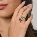 Luca Barra - Anello Donna Charm Quadrifoglio Corno Madonna Acciaio