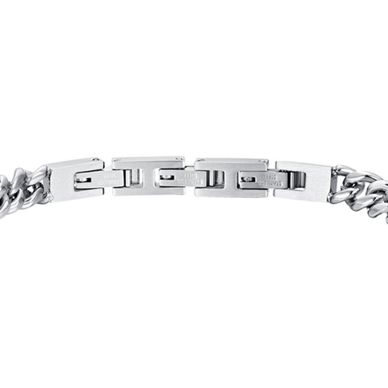 Luca Barra - Bracciale Uomo - Acciaio - Cristalli Neri
