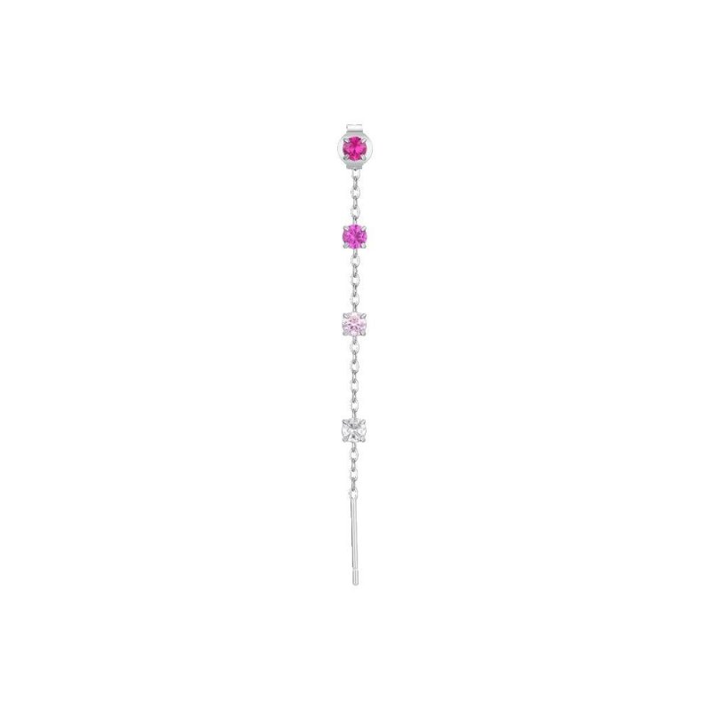 Luca Barra - Mono Orecchino Donna - Acciaio - Cristalli Multicolor