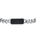 Luca Barra - Bracciale Uomo - Acciaio - Cristalli Neri