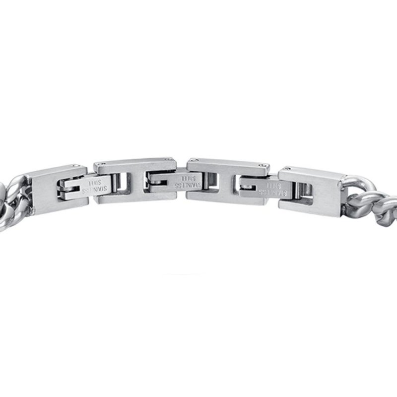 Luca Barra - Bracciale Uomo - Acciaio - Cristalli Neri