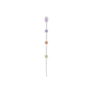 Luca Barra - Mono Orecchino Donna - Acciaio - Cristalli Multicolor