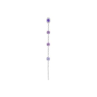 Luca Barra - Mono Orecchino Donna - Acciaio - Cristalli Multicolor