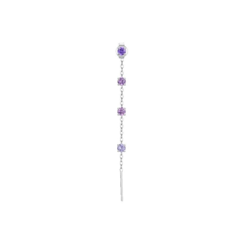 Luca Barra - Mono Orecchino Donna - Acciaio - Cristalli Multicolor