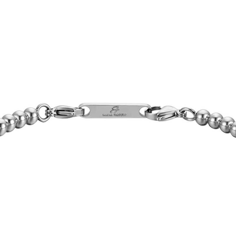 Luca Barra - Bracciale Uomo Acciaio - Pietre Nere - Design Moderno