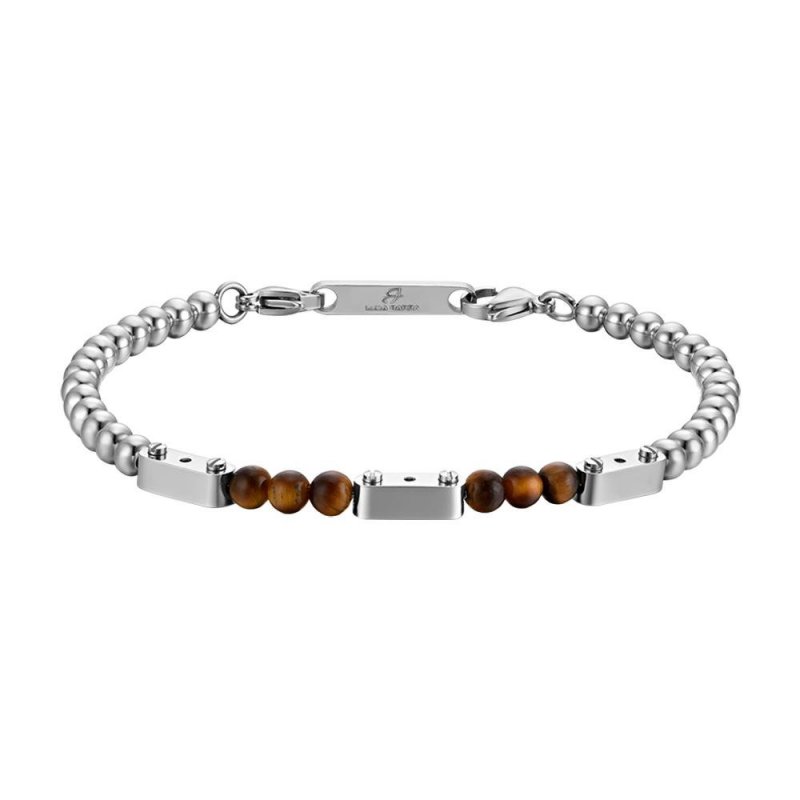 Luca Barra - Bracciale Uomo Acciaio - Occhio Di Tigre