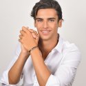 Luca Barra - Bracciale Uomo Cuoio Nero - Acciaio - Eleganza Moderna