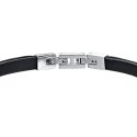 Luca Barra - Bracciale Uomo Cuoio Nero - Acciaio - Eleganza Moderna