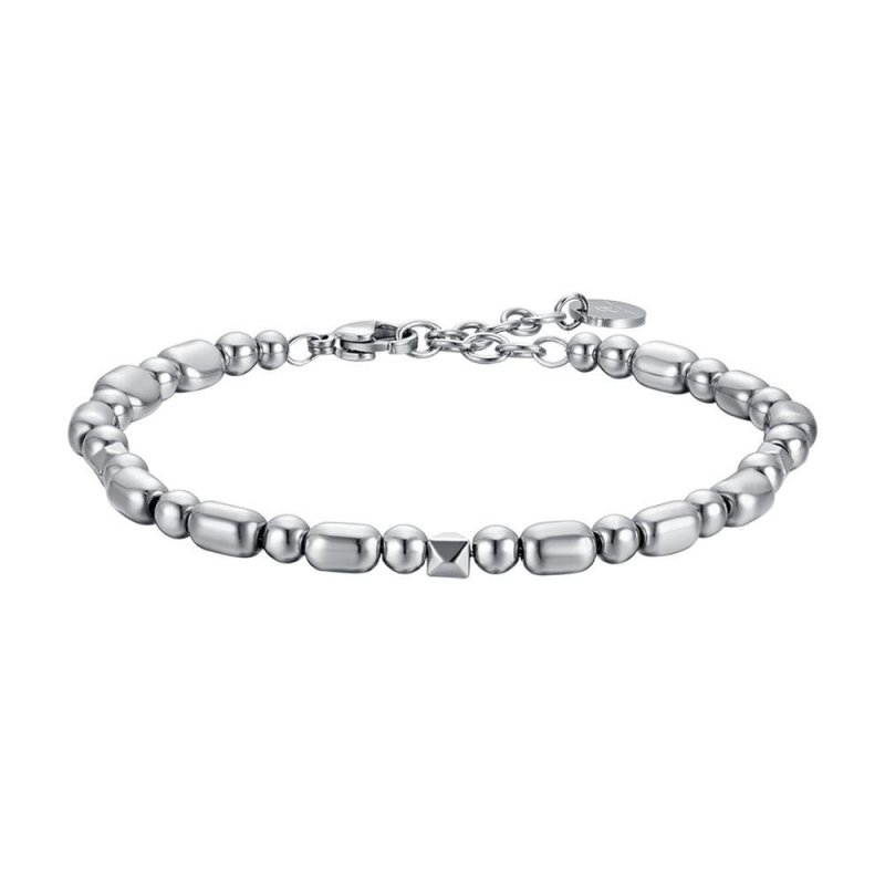 Luca Barra - Bracciale Uomo Acciaio - Ematite Silver