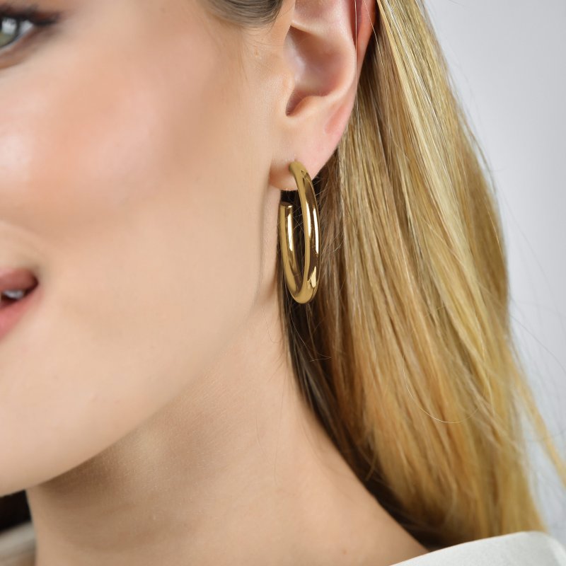 Luca Barra - Orecchini Cerchi Donna - Acciaio - Ip Gold