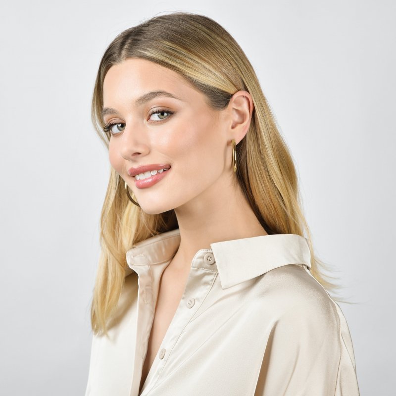 Luca Barra - Orecchini Cerchi Donna - Acciaio - Ip Gold
