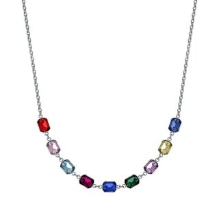 Luca Barra - Collana Donna Acciaio - Cristalli Multicolor