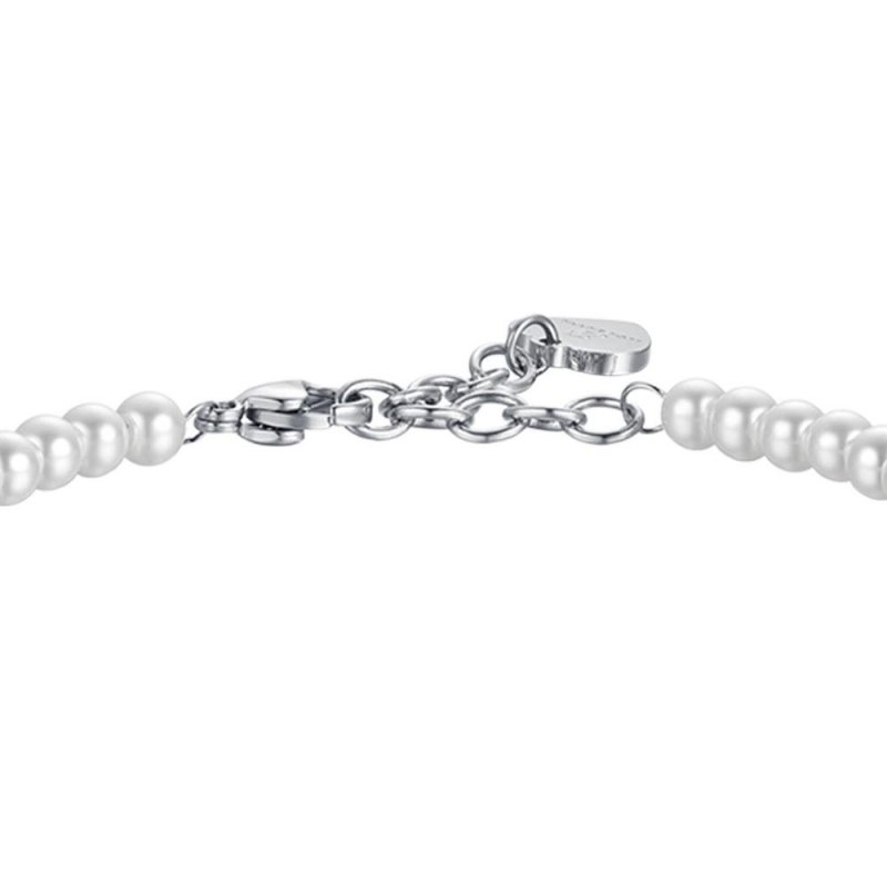 Luca Barra - Bracciale Donna Acciaio - Perle Sintetiche - Cristallo Bianco