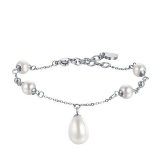 Luca Barra - Bracciale Donna - Acciaio - Perle Naturali