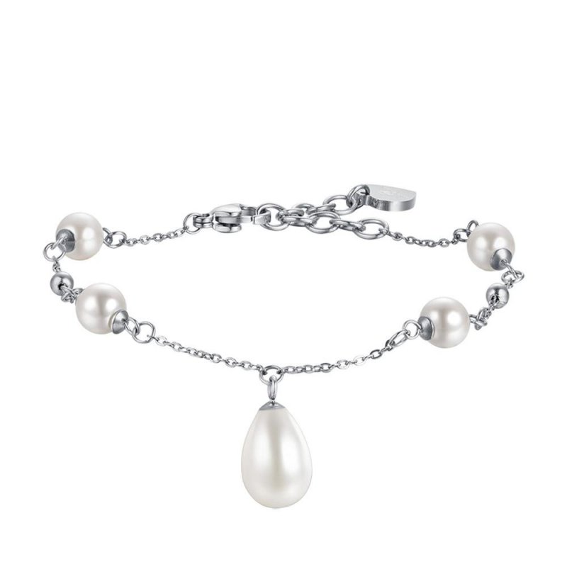 Luca Barra - Bracciale Donna - Acciaio - Perle Naturali