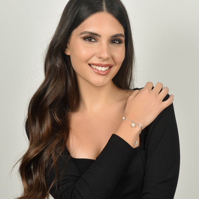 Luca Barra - Bracciale Donna - Acciaio - Perle Naturali