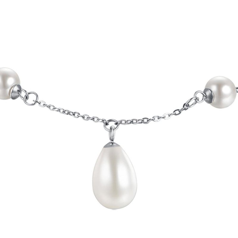 Luca Barra - Bracciale Donna - Acciaio - Perle Naturali