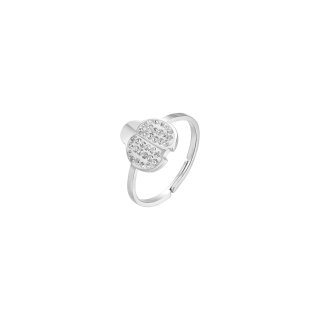 Luca Barra - Anello Donna - Acciaio - Coccinella - Cristalli Bianchi