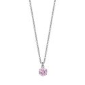 Luca Barra - Collana Donna Acciaio - Cristallo Rosa