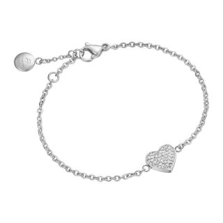 Luca Barra - Bracciale Donna - Acciaio - Cuoricino - Cristalli Bianchi