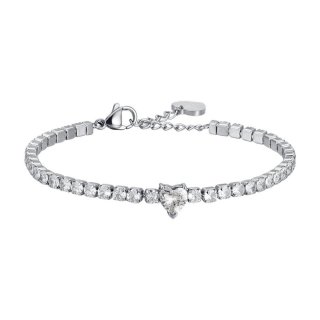 Luca Barra - Bracciale Donna Acciaio - Cristalli Bianchi - Cuore