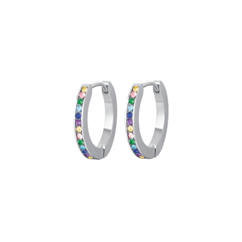 Luca Barra - Orecchini Donna Acciaio - Cristalli Multicolor