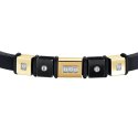 Luca Barra - Bracciale Uomo Silicone Nero - Acciaio Ip Gold E Nero