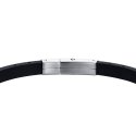 Luca Barra - Bracciale Uomo Silicone Nero - Acciaio Ip Gold E Nero