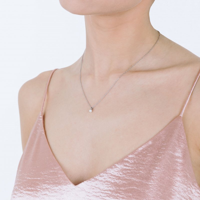 Luca Barra - Collana Donna Acciaio - Perle 4Mm - Eleganza