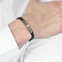 Luca Barra - Bracciale Uomo - Silicone Nero - Acciaio Ip Gold