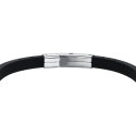 Luca Barra - Bracciale Uomo - Silicone Nero - Acciaio Ip Gold