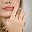 Luca Barra - Anello Donna Acciaio Ip Gold - Cristallo Bianco