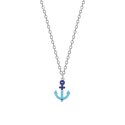 Luca Barra - Collana Bambino Acciaio - Ancora Blu - 38+3 Cm