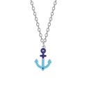 Luca Barra - Collana Bambino Acciaio - Ancora Blu - 38+3 Cm