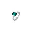 Luca Barra - Anello Donna Acciaio - Cristallo Verde - Regolabile