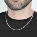 Luca Barra - Collana Uomo Acciaio - Perle Grigie - Stile Moderno