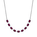 Luca Barra - Collana Donna Acciaio - Cristalli Fucsia