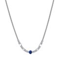 Luca Barra - Collana Uomo Acciaio - Pietra Blu - Design Elegante