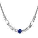 Luca Barra - Collana Uomo Acciaio - Pietra Blu - Design Elegante