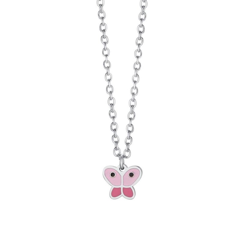 Luca Barra - Collana Bambina Farfalla - Acciaio - 38+3 Cm