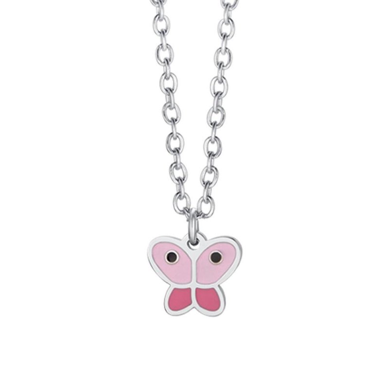 Luca Barra - Collana Bambina Farfalla - Acciaio - 38+3 Cm