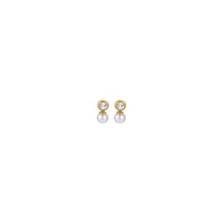 Luca Barra - Orecchini Donna - Acciaio Ip Gold - Perle E Cristalli