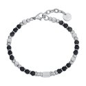 Luca Barra - Bracciale Uomo Acciaio - Agata Nera - Dettagli Esclusivi