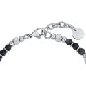 Luca Barra - Bracciale Uomo Acciaio - Agata Nera - Dettagli Esclusivi