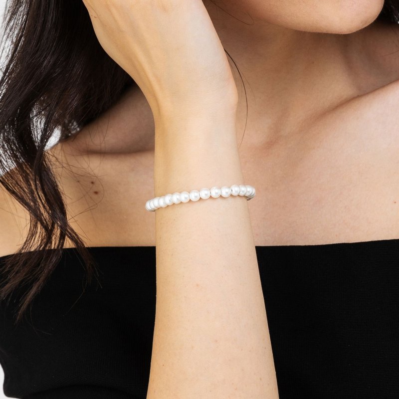 Luca Barra - Bracciale Donna - Acciaio - Perle Sintetiche Bianche