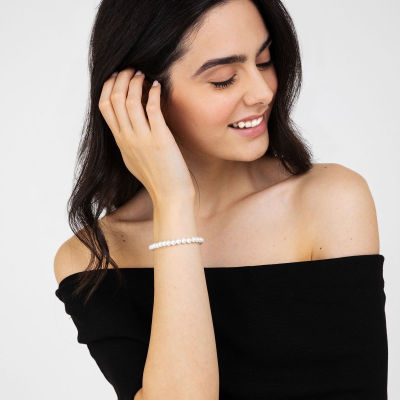 Luca Barra - Bracciale Donna - Acciaio - Perle Sintetiche Bianche