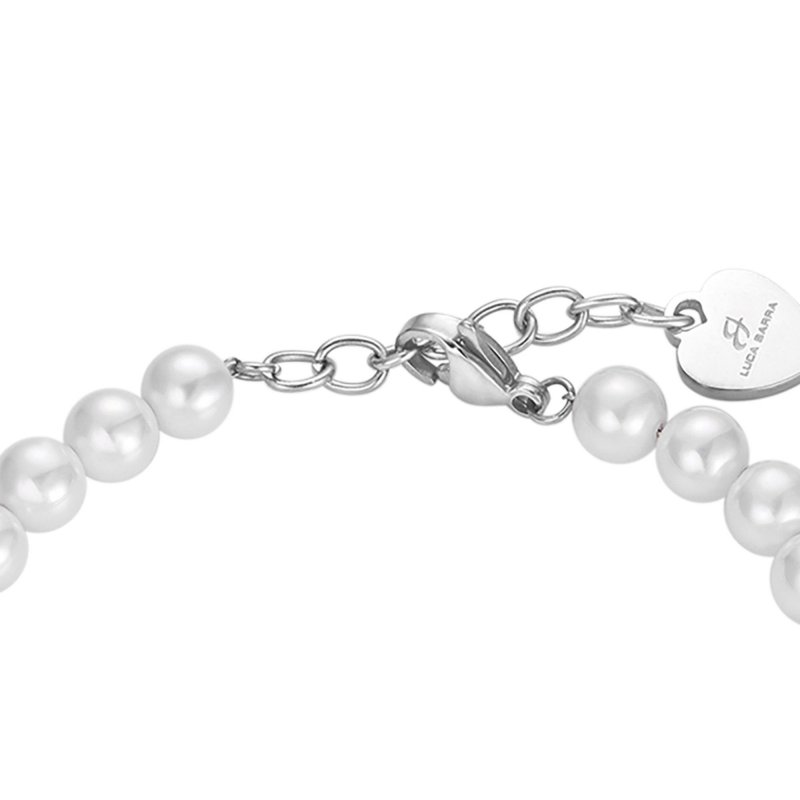Luca Barra - Bracciale Donna - Acciaio - Perle Sintetiche Bianche