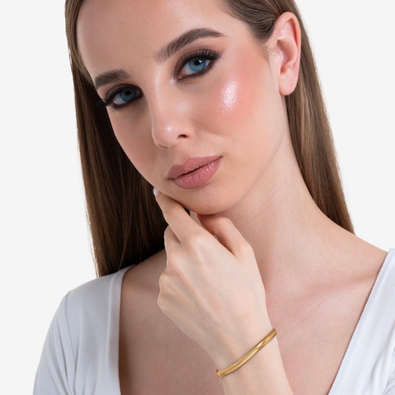 Luca Barra - Bracciale Donna Snake - Acciaio Dorato - Elegante